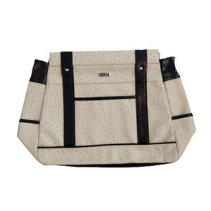 Miche Parker cream and black dot shell purse shell LIKE NEW